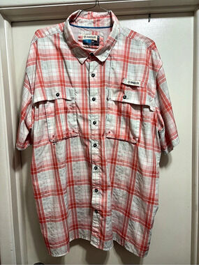Magellan Outdoors Fish Gear Plaid Short Sleeve Shirt 3XL